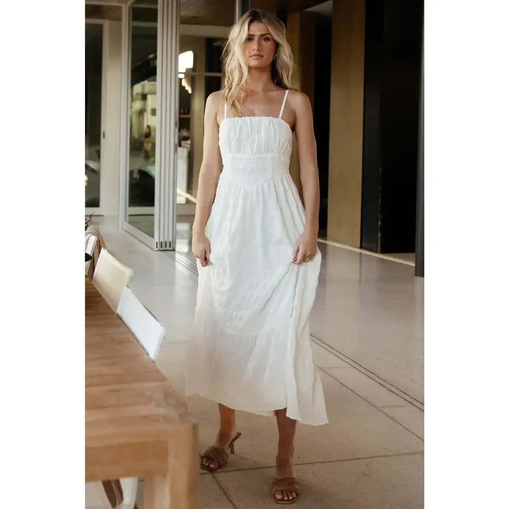 Baltic Born Mikayla Textured Tank Dress | Off White Size MM - Picture 1 of 5